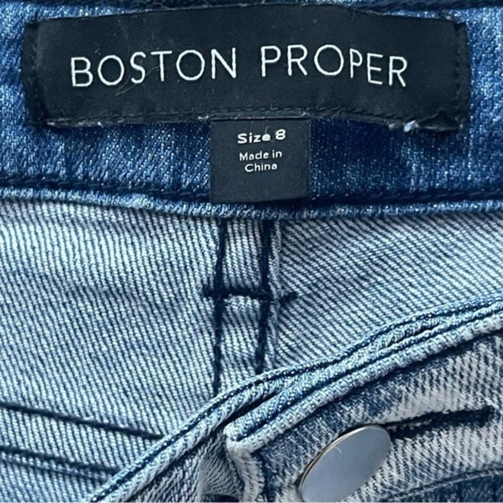 Boston Proper Women's Light Blue Distressed Cutoff Denim Shorts 8 High Waist EXC - Picture 5 of 5